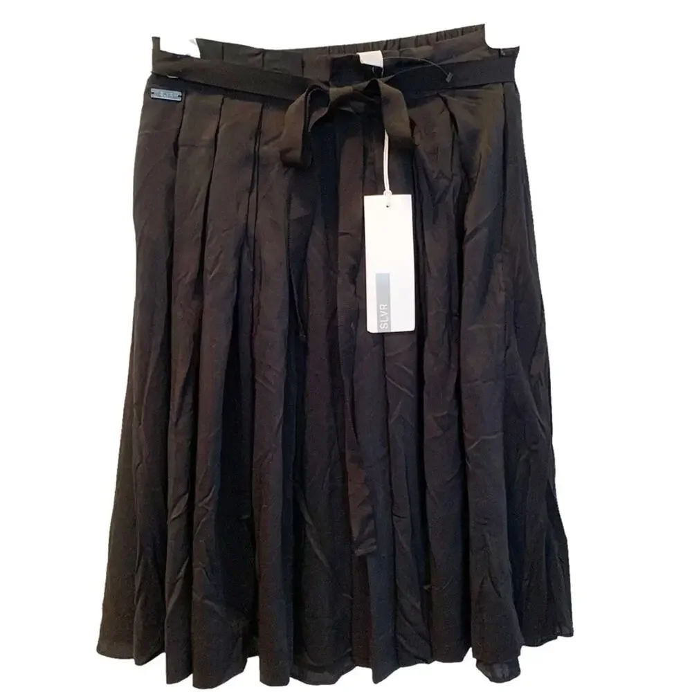 Adidas SLVR Black Volume Silk Blend Sport Skirt NWT Deadstock Size XS